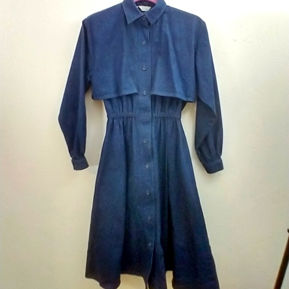 Vintage Rare Denim Western Button Down Dress  Size 4